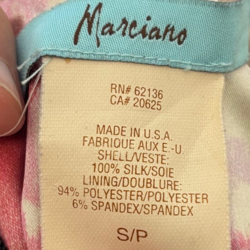 Marciano Vintage 100% Silk Strapless Maxi Dress Abstract Print Multicolor S Y2K - Picture 5 of 16